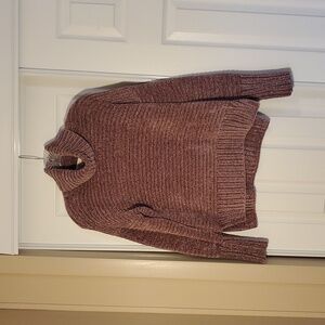 Pink Rose Chenille Cowl Neck Sweater Sz Med